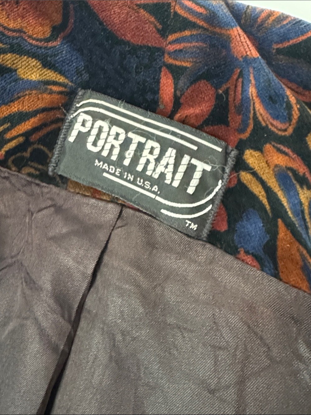 Portrait x de Ball 100% Cotton Velvet Open Front Floral Opera Jacket Made in USA - Picture 11 of 16
